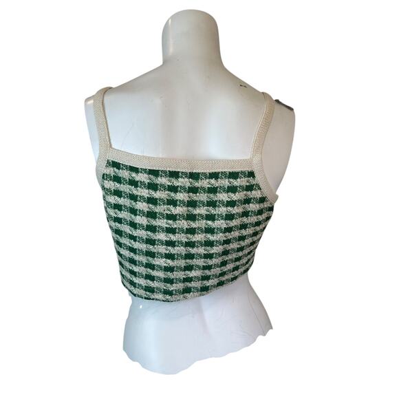 Dessin Studio Green & White Sweater Tank & Cardigan Set Heart Buttons sz S/M - Picture 7 of 11